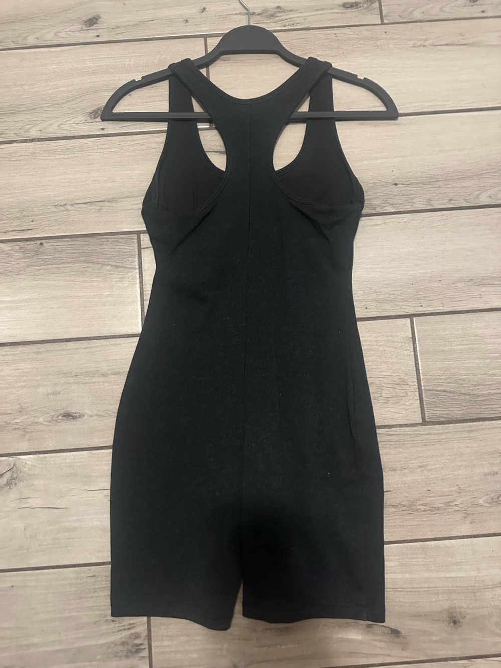Skims Black Racerback cotton jersey romper